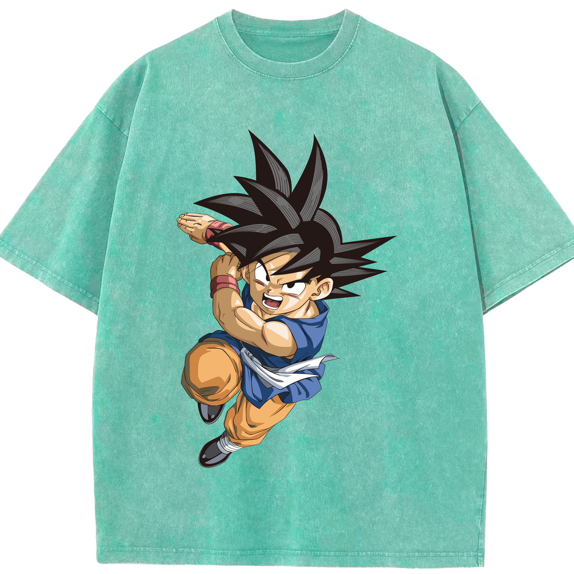 （画像用） ドラゴンボール 孫悟空（そん ごくう）Son Goku カカロット DRAGON BALL Kakarotto 綿100% ヴィンテージ風 半袖Tシャツ（フロントプリント）